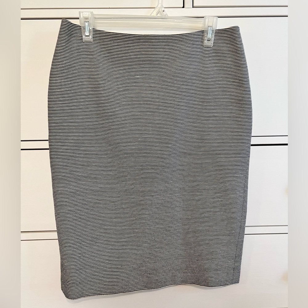 Talbots Navy & White Striped Skirt